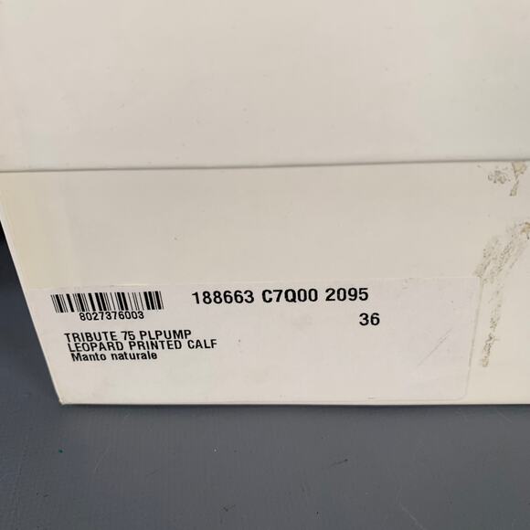 YVES SAINT LAURENT 6 Tribute Brown Black Calf Hair Animal Print Platform Sandals - Picture 8 of 8